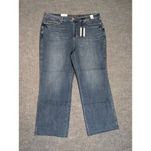 Judy Blue Straight Fit Jeans Womens Plus Size 24W Raw Hem Denim